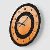 Circle-orange-schwarz - Wall-Uhr Große Wanduhr (Winkel)