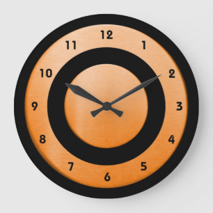 Circle-orange-schwarz - Wall-Uhr Große Wanduhr
