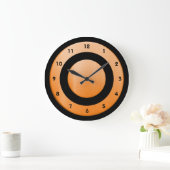 Circle-orange-schwarz - Wall-Uhr Große Wanduhr (Zuhause)