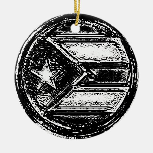 Circle Ornament Puerto Rico Resistance Flag (Vorne)