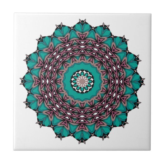 Circle Ornamental abstrakt Mandala Dekorationstich Fliese (Vorderseite)