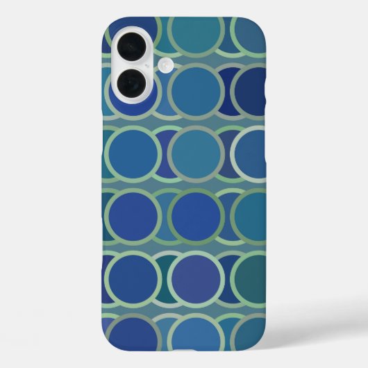 Circle Pattern Blau Case-Mate iPhone Hülle (Rückseite)