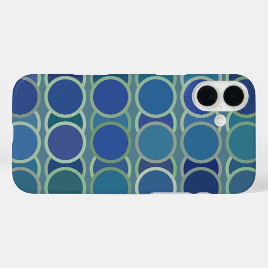Circle Pattern Blau Case-Mate iPhone Hülle (Rückseite (Horizontal))