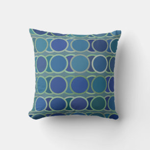 Circle Pattern Blau Kissen
