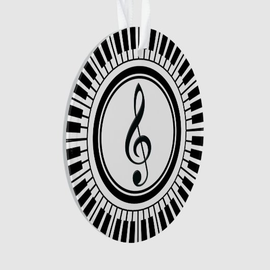 Circle Piano Keys and Treble Clef Ornament (Vorderseite)
