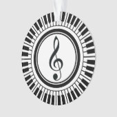 Circle Piano Keys and Treble Clef Ornament (Vorderseite)