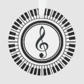 Circle Piano Keys and Treble Clef Ornament (Vorderseite)