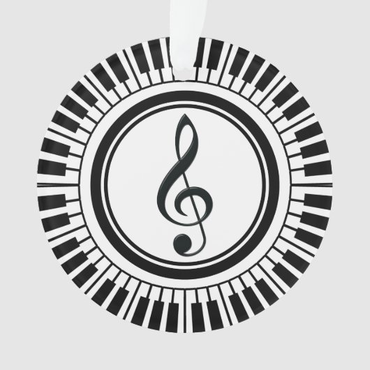 Circle Piano Keys and Treble Clef Ornament (Vorderseite)