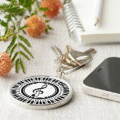 Circle Piano Keys and Treble Clef Schlüsselanhänger (Seite)