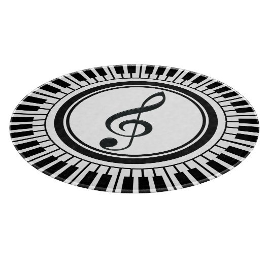 Circle Piano Keys und Treble Clef Schneidebrett (Ecke)