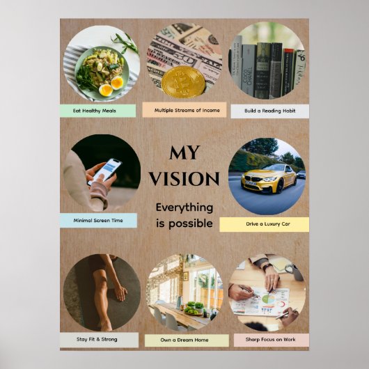 Circle Pics Vision Board Poster (Vorne)