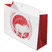 Circle Pig große Geschenktasche Geschenktüte (Rückseite Schrägansicht)