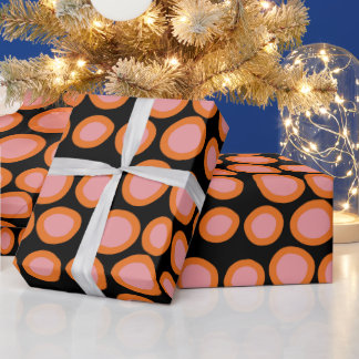 Circle Polka Dot Print Muster Orange und Rosa Geschenkpapier