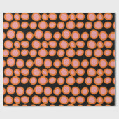 Circle Polka Dot Print Muster Orange und Rosa Geschenkpapier (Flach)