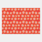 Circle Polka Dot Print Muster Orange und Rosa Geschenkpapier Set (Vorderseite 2)