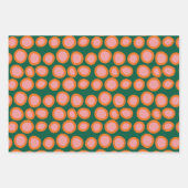 Circle Polka Dot Print Muster Orange und Rosa Geschenkpapier Set (Vorderseite)