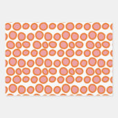 Circle Polka Dot Print Muster Orange und Rosa Geschenkpapier Set (Vorderseite)