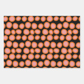 Circle Polka Dot Print Muster Orange und Rosa Geschenkpapier Set (Vorderseite 3)