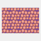 Circle Polka Dot Print Muster Orange und Rosa Geschenkpapier Set (Vorderseite 3)