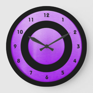 Circle-purple-black - Wall Clock Große Wanduhr
