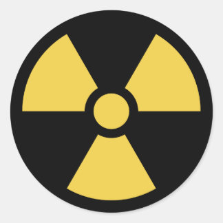 Circle Radioactive Sticker Gelb auf schwarz