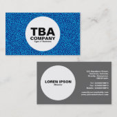 Circle - Random Spots - Sky Blue on Deep Navy Visitenkarte (Vorne/Hinten)
