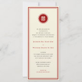 Circle Red Double Happiness Moderne Chinesische Ho Einladung (Vorderseite)