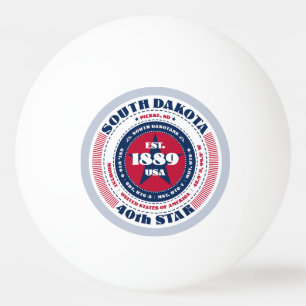 Circle "Red, White and Blue South Dakota" Tischtennisball
