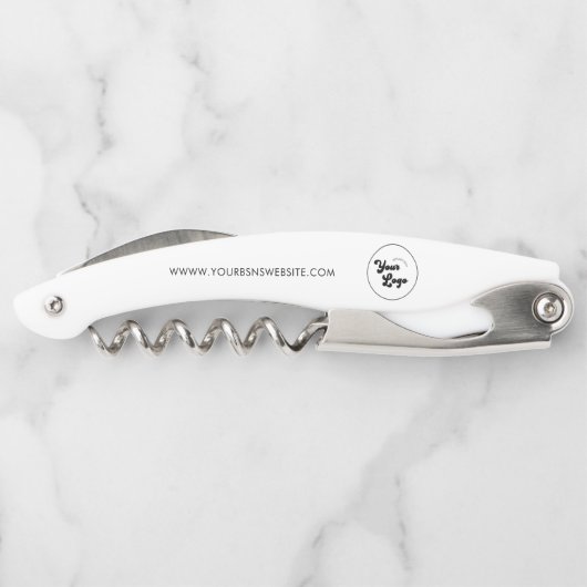 Circle Round Custom Business Company Logo & Text Kellnermesser (Rückseite)