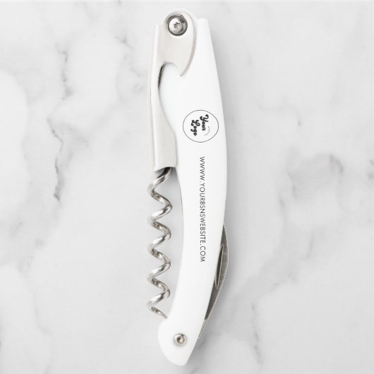 Circle Round Custom Business Company Logo & Text Kellnermesser (Vorderseite)