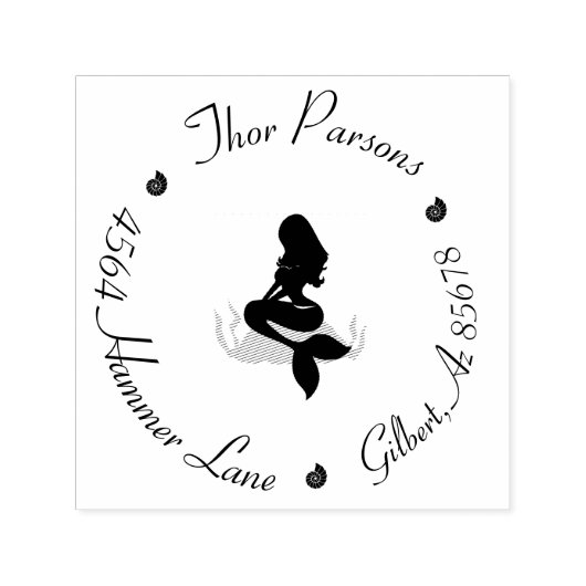 Circle Rücksendeadresse Mermaid Lover Custom Uniqu Permastempel (Design)