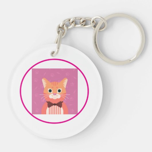 Circle Schlüsselanhänger Acrilic Cat (Rückseite)