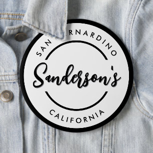 Circle "Schwarz-weiß City Town Place" Button