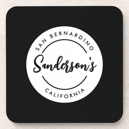 Circle "Schwarz-weiß City Town Place" Getränkeuntersetzer (Vorderseite)
