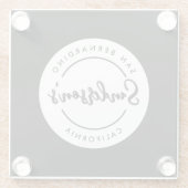 Circle "Schwarz-weiß City Town Place" Glasuntersetzer (Rückseite)