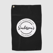 Circle "Schwarz-weiß City Town Place" Golfhandtuch (Vorderseite)