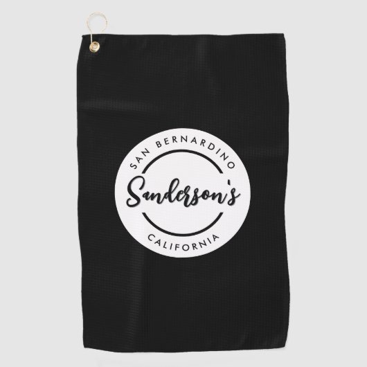 Circle "Schwarz-weiß City Town Place" Golfhandtuch (Vorderseite)