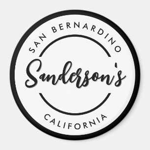 Circle "Schwarz-weiß City Town Place" Magnet