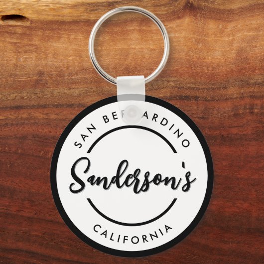 Circle "Schwarz-weiß City Town Place" Schlüsselanhänger (Rückseite)