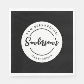 Circle "Schwarz-weiß City Town Place" Serviette (Vorderseite)