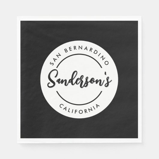 Circle "Schwarz-weiß City Town Place" Serviette (Vorderseite)