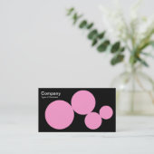 Circle Series - rosa auf schwarz Visitenkarte (Stehend Vorderseite)