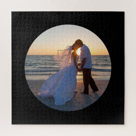 Circle Shape Wedding Foto Black Puzzle (Vertikal)