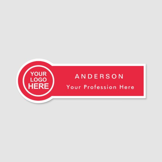 Circle Shaped Custom Business Logo Mitarbeiter Namensschild (Vorderseite)