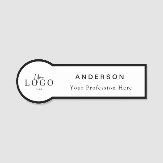 Circle Shaped Custom Business Logo Mitarbeiter Namensschild (Vorderseite)