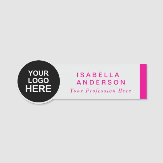 Circle Shaped Custom Business Logo Staff Employee  Namensschild (Vorderseite)