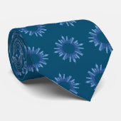 Circle Skyline Muster Blue Modern Neck Tie Krawatte (Gerollt)