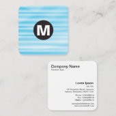 Circle Spot Monogram - Blue Ripple Quadratische Visitenkarte (Vorne/Hinten)