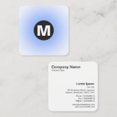 Circle Spot Monogram - Gradient - Baby Blue and Wt Quadratische Visitenkarte (Vorne/Hinten)