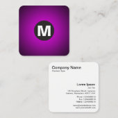 Circle Spot Monogram - Gradient - Magenta to Black Quadratische Visitenkarte (Vorne/Hinten)